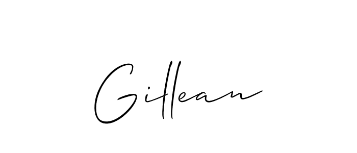 Use a signature maker to create a handwritten signature online. With this signature software, you can design (Allison_Script) your own signature for name Gillean. Gillean signature style 2 images and pictures png