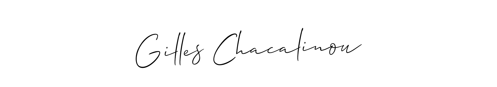 You should practise on your own different ways (Allison_Script) to write your name (Gilles Chacalinou) in signature. don't let someone else do it for you. Gilles Chacalinou signature style 2 images and pictures png