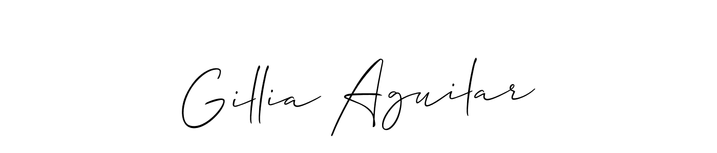 Design your own signature with our free online signature maker. With this signature software, you can create a handwritten (Allison_Script) signature for name Gillia Aguilar. Gillia Aguilar signature style 2 images and pictures png
