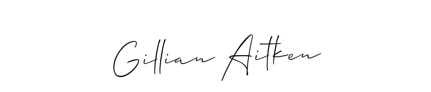 Also You can easily find your signature by using the search form. We will create Gillian Aitken name handwritten signature images for you free of cost using Allison_Script sign style. Gillian Aitken signature style 2 images and pictures png