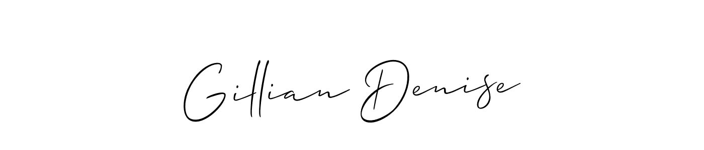 Make a beautiful signature design for name Gillian Denise. With this signature (Allison_Script) style, you can create a handwritten signature for free. Gillian Denise signature style 2 images and pictures png