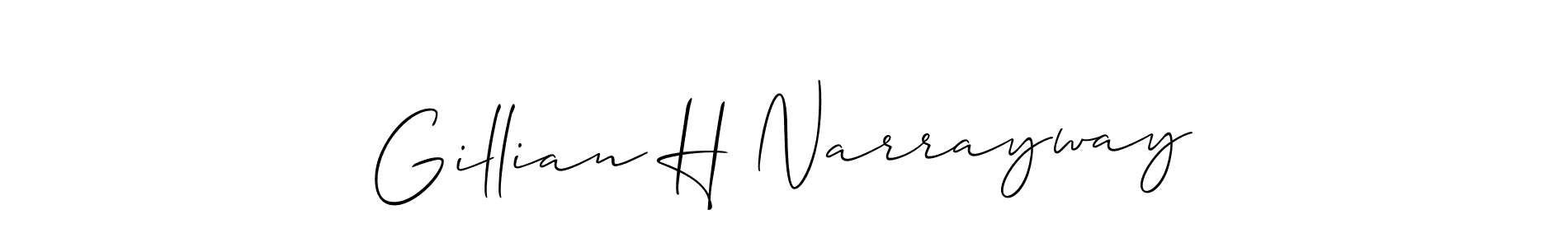 This is the best signature style for the Gillian H Narrayway name. Also you like these signature font (Allison_Script). Mix name signature. Gillian H Narrayway signature style 2 images and pictures png