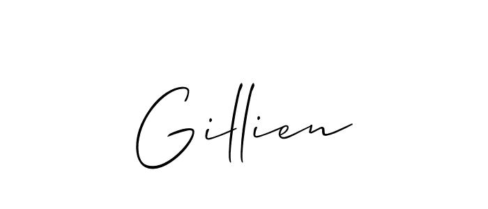 It looks lik you need a new signature style for name Gillien. Design unique handwritten (Allison_Script) signature with our free signature maker in just a few clicks. Gillien signature style 2 images and pictures png