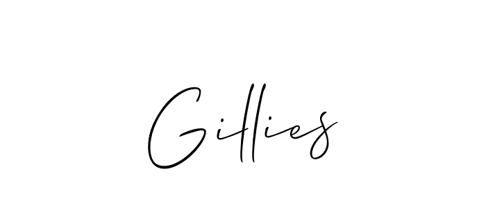 Similarly Allison_Script is the best handwritten signature design. Signature creator online .You can use it as an online autograph creator for name Gillies. Gillies signature style 2 images and pictures png