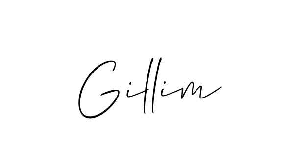 Design your own signature with our free online signature maker. With this signature software, you can create a handwritten (Allison_Script) signature for name Gillim. Gillim signature style 2 images and pictures png