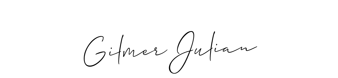 You should practise on your own different ways (Allison_Script) to write your name (Gilmer Julian) in signature. don't let someone else do it for you. Gilmer Julian signature style 2 images and pictures png