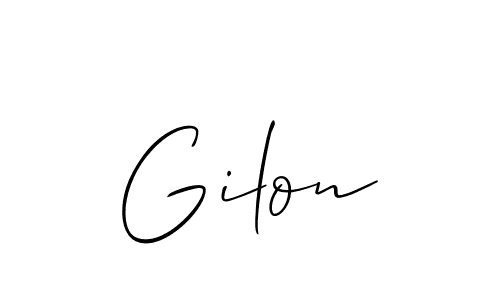 Allison_Script is a professional signature style that is perfect for those who want to add a touch of class to their signature. It is also a great choice for those who want to make their signature more unique. Get Gilon name to fancy signature for free. Gilon signature style 2 images and pictures png