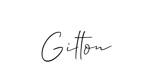 Create a beautiful signature design for name Gilton. With this signature (Allison_Script) fonts, you can make a handwritten signature for free. Gilton signature style 2 images and pictures png