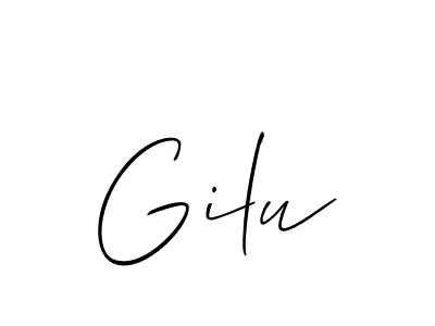 Design your own signature with our free online signature maker. With this signature software, you can create a handwritten (Allison_Script) signature for name Gilu. Gilu signature style 2 images and pictures png