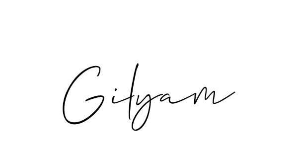 How to make Gilyam signature? Allison_Script is a professional autograph style. Create handwritten signature for Gilyam name. Gilyam signature style 2 images and pictures png