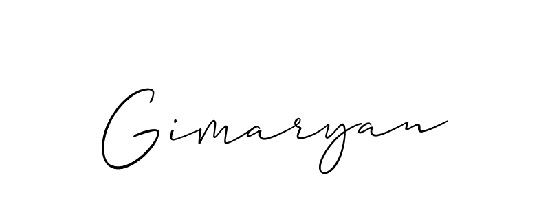 Create a beautiful signature design for name Gimaryan. With this signature (Allison_Script) fonts, you can make a handwritten signature for free. Gimaryan signature style 2 images and pictures png