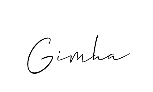 The best way (Allison_Script) to make a short signature is to pick only two or three words in your name. The name Gimha include a total of six letters. For converting this name. Gimha signature style 2 images and pictures png
