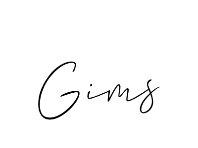 Use a signature maker to create a handwritten signature online. With this signature software, you can design (Allison_Script) your own signature for name Gims. Gims signature style 2 images and pictures png