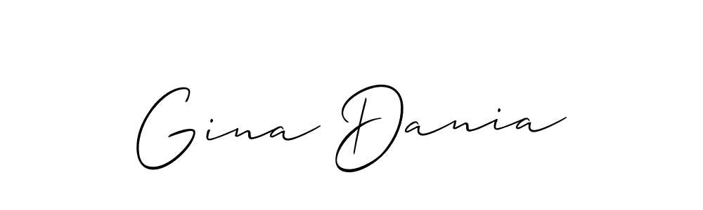 It looks lik you need a new signature style for name Gina Dania. Design unique handwritten (Allison_Script) signature with our free signature maker in just a few clicks. Gina Dania signature style 2 images and pictures png