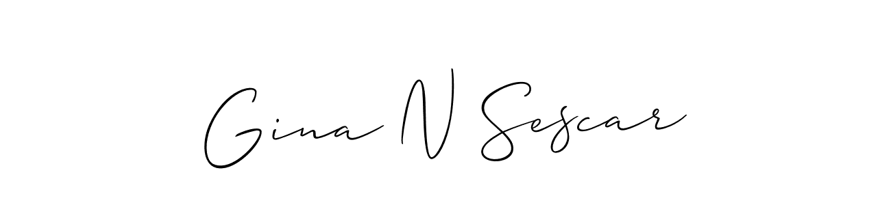 You should practise on your own different ways (Allison_Script) to write your name (Gina N Sescar) in signature. don't let someone else do it for you. Gina N Sescar signature style 2 images and pictures png