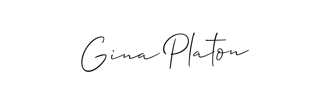 You should practise on your own different ways (Allison_Script) to write your name (Gina Platon) in signature. don't let someone else do it for you. Gina Platon signature style 2 images and pictures png