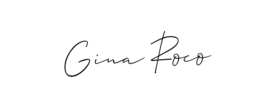 How to make Gina Roco name signature. Use Allison_Script style for creating short signs online. This is the latest handwritten sign. Gina Roco signature style 2 images and pictures png