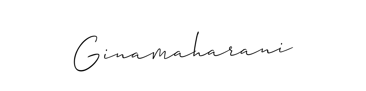 Create a beautiful signature design for name Ginamaharani. With this signature (Allison_Script) fonts, you can make a handwritten signature for free. Ginamaharani signature style 2 images and pictures png