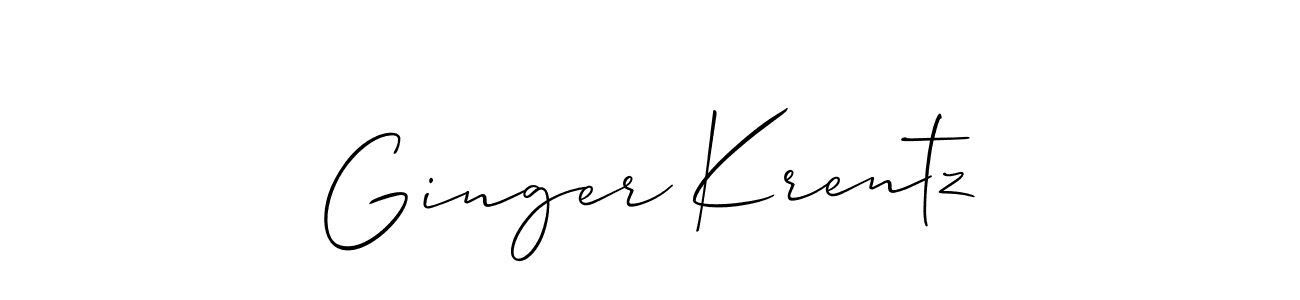 Allison_Script is a professional signature style that is perfect for those who want to add a touch of class to their signature. It is also a great choice for those who want to make their signature more unique. Get Ginger Krentz name to fancy signature for free. Ginger Krentz signature style 2 images and pictures png