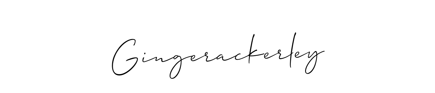 Design your own signature with our free online signature maker. With this signature software, you can create a handwritten (Allison_Script) signature for name Gingerackerley. Gingerackerley signature style 2 images and pictures png