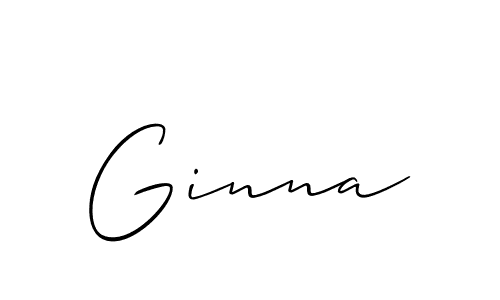 Make a beautiful signature design for name Ginna. With this signature (Allison_Script) style, you can create a handwritten signature for free. Ginna signature style 2 images and pictures png