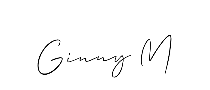 The best way (Allison_Script) to make a short signature is to pick only two or three words in your name. The name Ginny M include a total of six letters. For converting this name. Ginny M signature style 2 images and pictures png