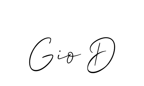 The best way (Allison_Script) to make a short signature is to pick only two or three words in your name. The name Gio D include a total of six letters. For converting this name. Gio D signature style 2 images and pictures png