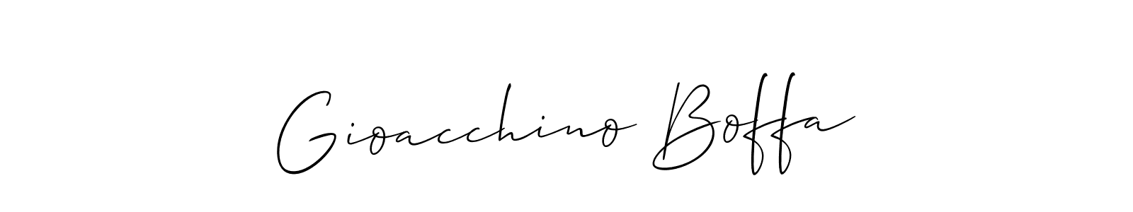 if you are searching for the best signature style for your name Gioacchino Boffa. so please give up your signature search. here we have designed multiple signature styles  using Allison_Script. Gioacchino Boffa signature style 2 images and pictures png