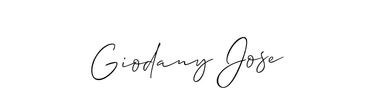 Use a signature maker to create a handwritten signature online. With this signature software, you can design (Allison_Script) your own signature for name Giodany Jose. Giodany Jose signature style 2 images and pictures png