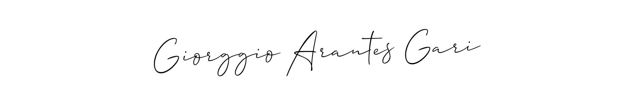 How to make Giorggio Arantes Gari name signature. Use Allison_Script style for creating short signs online. This is the latest handwritten sign. Giorggio Arantes Gari signature style 2 images and pictures png