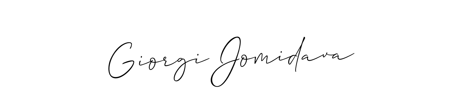 Design your own signature with our free online signature maker. With this signature software, you can create a handwritten (Allison_Script) signature for name Giorgi Jomidava. Giorgi Jomidava signature style 2 images and pictures png