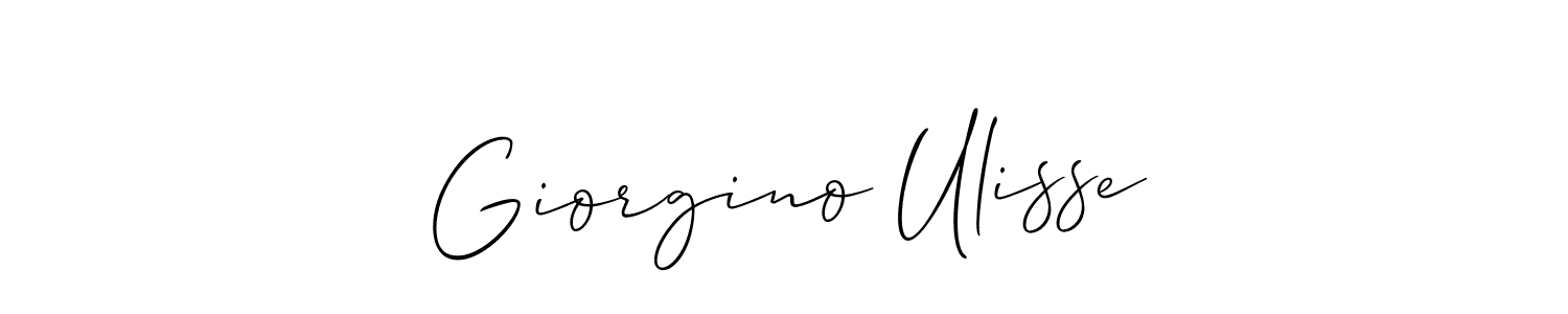 Allison_Script is a professional signature style that is perfect for those who want to add a touch of class to their signature. It is also a great choice for those who want to make their signature more unique. Get Giorgino Ulisse name to fancy signature for free. Giorgino Ulisse signature style 2 images and pictures png