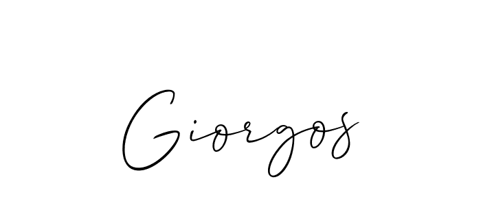 Use a signature maker to create a handwritten signature online. With this signature software, you can design (Allison_Script) your own signature for name Giorgos. Giorgos signature style 2 images and pictures png