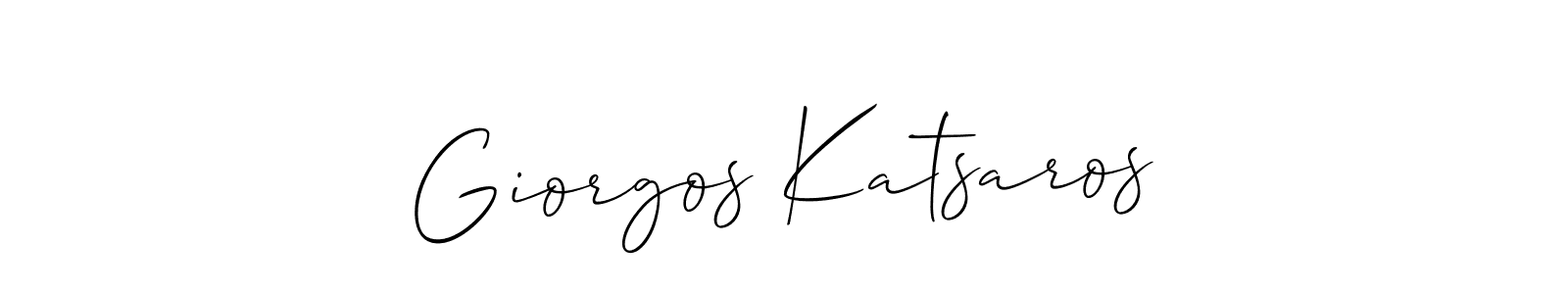 The best way (Allison_Script) to make a short signature is to pick only two or three words in your name. The name Giorgos Katsaros include a total of six letters. For converting this name. Giorgos Katsaros signature style 2 images and pictures png