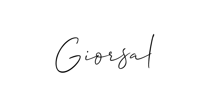 if you are searching for the best signature style for your name Giorsal. so please give up your signature search. here we have designed multiple signature styles  using Allison_Script. Giorsal signature style 2 images and pictures png