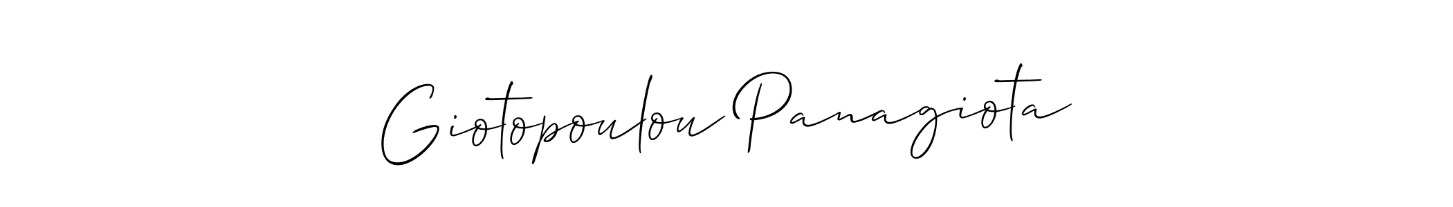 Create a beautiful signature design for name Giotopoulou Panagiota. With this signature (Allison_Script) fonts, you can make a handwritten signature for free. Giotopoulou Panagiota signature style 2 images and pictures png