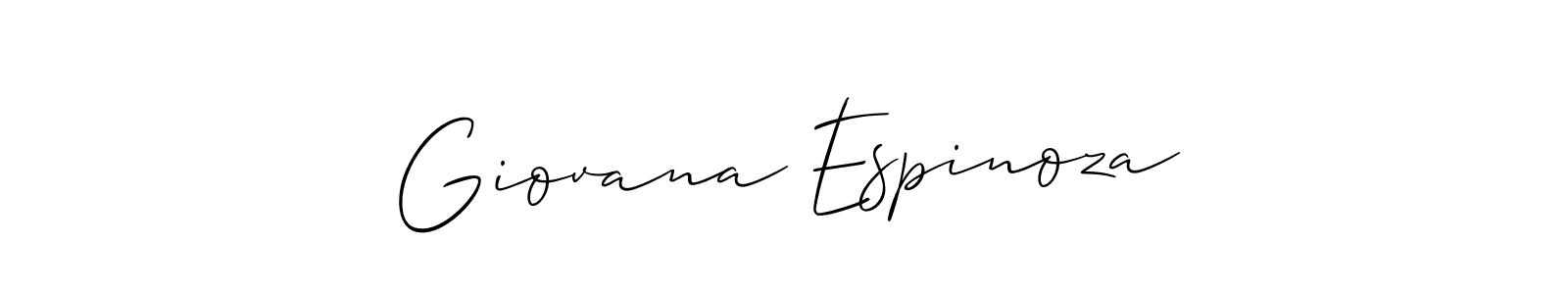 Use a signature maker to create a handwritten signature online. With this signature software, you can design (Allison_Script) your own signature for name Giovana Espinoza. Giovana Espinoza signature style 2 images and pictures png