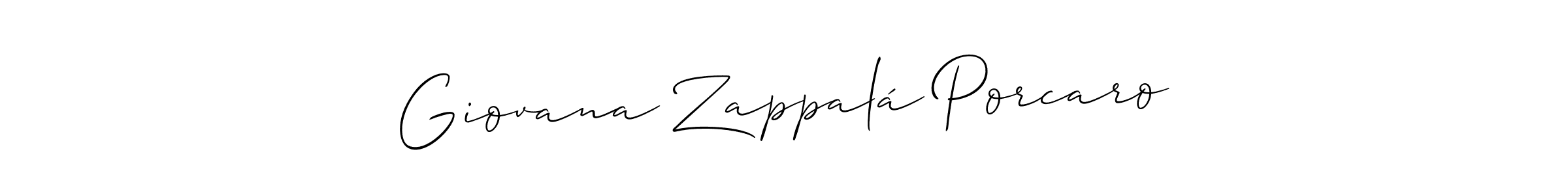 Similarly Allison_Script is the best handwritten signature design. Signature creator online .You can use it as an online autograph creator for name Giovana Zappalá Porcaro. Giovana Zappalá Porcaro signature style 2 images and pictures png