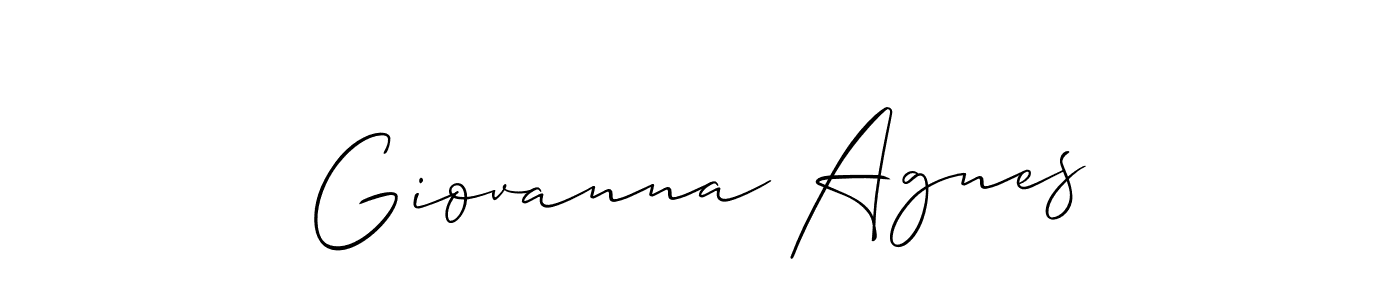 Also You can easily find your signature by using the search form. We will create Giovanna Agnes name handwritten signature images for you free of cost using Allison_Script sign style. Giovanna Agnes signature style 2 images and pictures png
