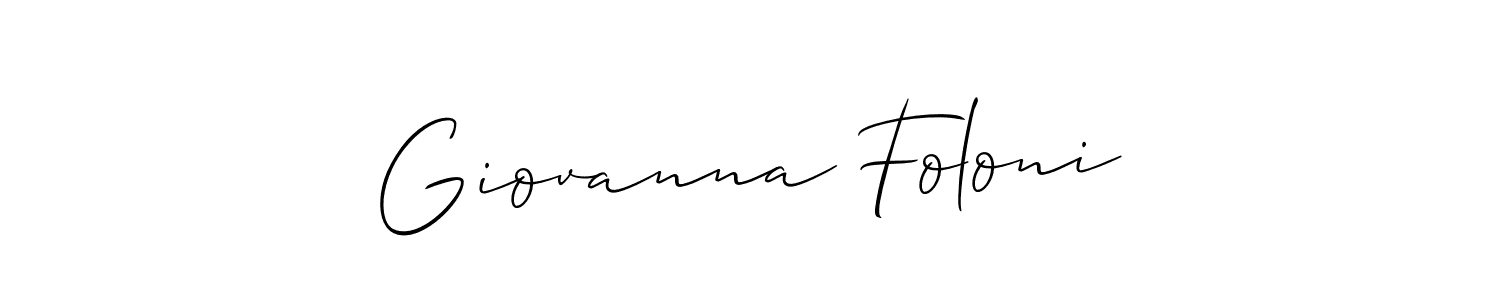 How to make Giovanna Foloni signature? Allison_Script is a professional autograph style. Create handwritten signature for Giovanna Foloni name. Giovanna Foloni signature style 2 images and pictures png