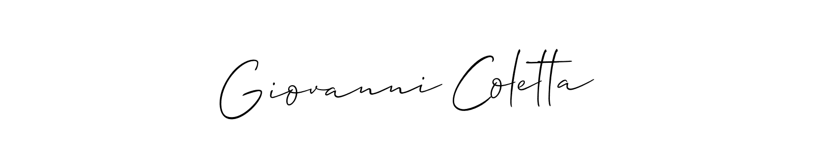 if you are searching for the best signature style for your name Giovanni Coletta. so please give up your signature search. here we have designed multiple signature styles  using Allison_Script. Giovanni Coletta signature style 2 images and pictures png