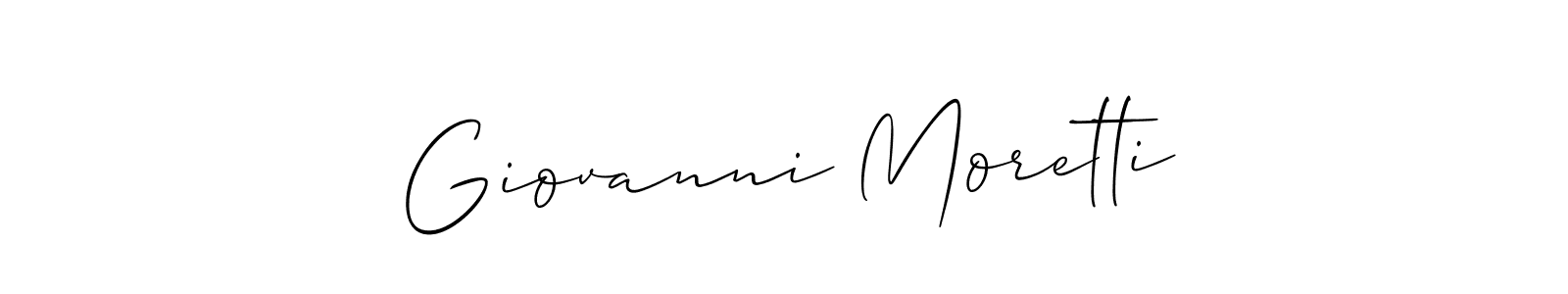 How to make Giovanni Moretti signature? Allison_Script is a professional autograph style. Create handwritten signature for Giovanni Moretti name. Giovanni Moretti signature style 2 images and pictures png