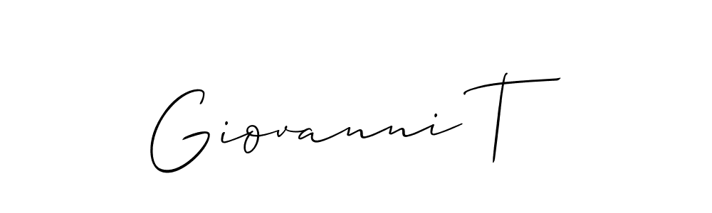 Make a beautiful signature design for name Giovanni T. With this signature (Allison_Script) style, you can create a handwritten signature for free. Giovanni T signature style 2 images and pictures png