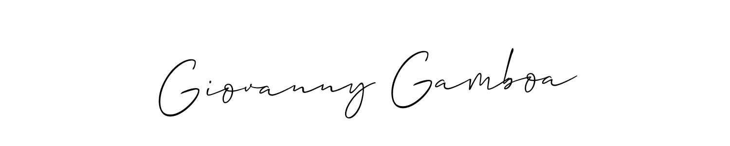 How to make Giovanny Gamboa name signature. Use Allison_Script style for creating short signs online. This is the latest handwritten sign. Giovanny Gamboa signature style 2 images and pictures png
