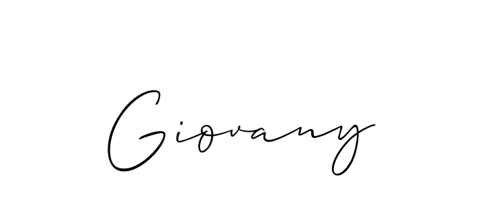 Use a signature maker to create a handwritten signature online. With this signature software, you can design (Allison_Script) your own signature for name Giovany. Giovany signature style 2 images and pictures png