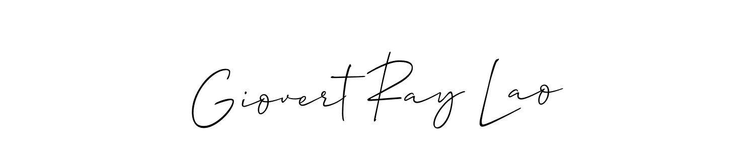 How to make Giovert Ray Lao signature? Allison_Script is a professional autograph style. Create handwritten signature for Giovert Ray Lao name. Giovert Ray Lao signature style 2 images and pictures png