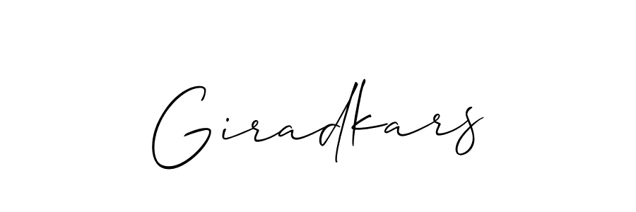 Make a short Giradkars signature style. Manage your documents anywhere anytime using Allison_Script. Create and add eSignatures, submit forms, share and send files easily. Giradkars signature style 2 images and pictures png