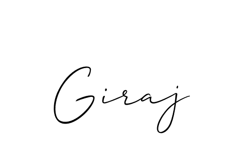 The best way (Allison_Script) to make a short signature is to pick only two or three words in your name. The name Giraj include a total of six letters. For converting this name. Giraj signature style 2 images and pictures png