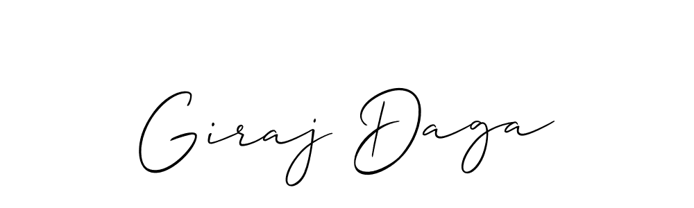 Make a beautiful signature design for name Giraj Daga. With this signature (Allison_Script) style, you can create a handwritten signature for free. Giraj Daga signature style 2 images and pictures png