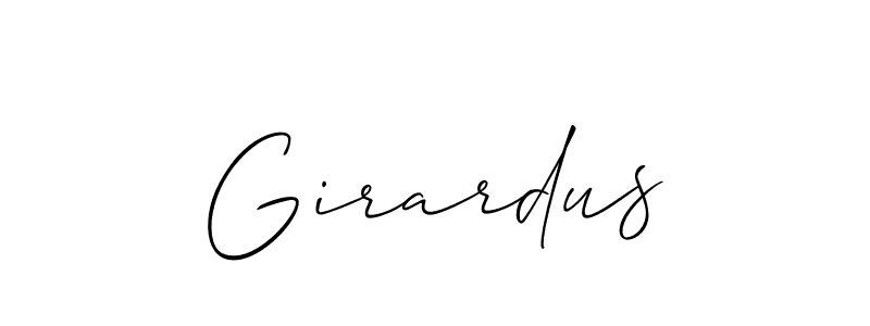 Use a signature maker to create a handwritten signature online. With this signature software, you can design (Allison_Script) your own signature for name Girardus. Girardus signature style 2 images and pictures png